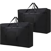 LURVOUS 2 Pieces 100L Foldable Storage Bags, Large Moving Bags with Reinforced Handles, Waterproof Bags for Clothes, Comforte
