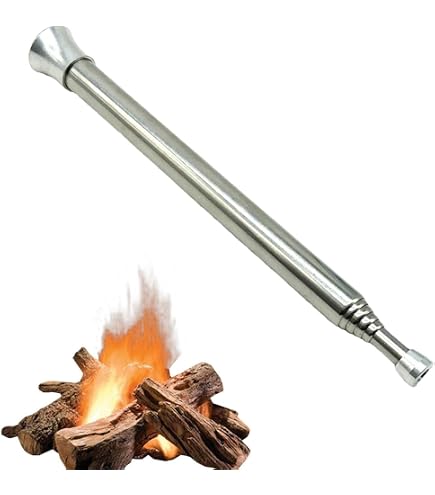 2 Soffietti Telescopici In Acciaio Inox Per Accendere Il Fuoco – 13-64 Cm – Per Campeggio, Barbecue E Stufe