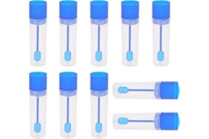 MEISO 10 Stück 15ml Probenbecher Stuhlprobenröhrchen mit Löffel Hundekot-Reagenzgläser zum Sammeln von Hunden/Katzen zum Testen Ideal für Tierbesitzer