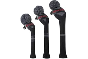 Scott Edward Lot de 3 Couvre-têtes de Golf pour Bois - Convient aux conducteurs (460 CC) - Fil Acrylique Hybride/UT avec Gros Pompons - Protège la tête du Club des Rayures et de la poussière