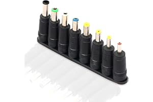 ieron Laptop DC Power Adapter Kits 8PCS Universal 5.5 mm x 2.1 mm DC Power Adapter Female to Male Power Adapter Tips Connector Power Supply Plug Jack Sets