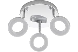 ‎ELC EUROPEAN LIGHTING CIRCLE ELC LED Deckenlampe, Deckenspot drehbar und schwenkbar, Deckenstrahler modern, 3x 4W LED , 1200 Lumen, Strahler, LED Spot