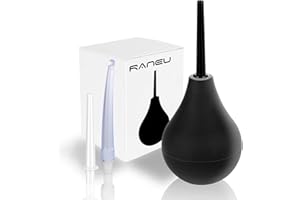 RANEU Enema Bulb Silicone Anal Douche Enema Kit for Women & Men with 3 Nozzles