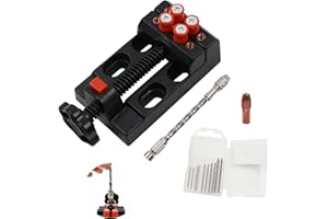 LEYOMGAMZ Set punte elicoidali trapano mano - Mini Trapani a Mano, Precision Pin Vise + 10Pcs Trapano Elicoidali Twist Drill Bits per Utensili Foratura Modellismo Fai-da-Te, legno (0,5-2,0 mm) intaglio