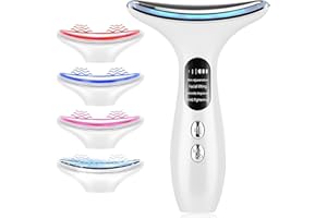 LEMONSAREBLUE Massaggiatore Viso, 4 Modalità Pulizia Viso, Radiofrequenza Viso a 40-45°C, EMS Massaggio Viso, 4 in 1 Massaggiatore Viso Antirughe,Rassoda il Collo e il Viso Dispositivo di Bellezza Antirughe