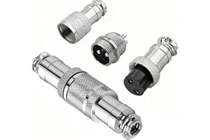 RUNCCI-YUN 2 pezzi GX12 2Pin Aviation Connettore,saldatura, 12 mm Metallo Pannello Montaggio Maschio Femmina Attracco Connettore (GX12 2Pin)