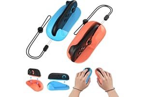 EJGAME Ergonomic FPS Gaming Mouse Grip Compatible with Nintendo Switch 2(2025) JoyCons, Mini Portable Mice for Drag x Drive Game Accessories,2 Pack (Blue and Orange)