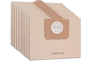 ZEYXINH 10 Bolsas de Aspiradora para Karcher 6.959-130.0 Bolsas de Filtro de Papel para WD3 WD3P MV3 MV3P Premium A2201 A2204 A2504 A2554 A2251 A2604 Wet & Dry Bolsas de Filtración Aspiradoras