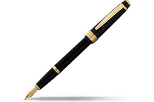 CROSS Bailey Light - Penna stilografica, spessore M, in confezione regalo, colore: Nero con finiture dorate