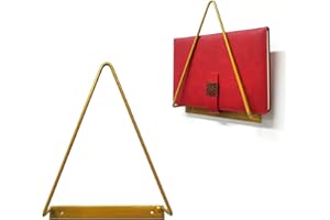 ZAHD 1 pezzo Scrivania Scaffale per Libri Triangolo File Portariviste da parete a rete in metallo Piccolo Elegante portagiornali design in metallo Mensola porta riviste in metallo dorato estetica