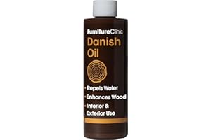 Furniture Clinic Danish Oil for Wood - Premium Finishing Oil to Enhance The Natural Beauty of Oak, Pine & Wooden Worktop Surfaces - Seal & Protect for a Satin Finish - 250ml