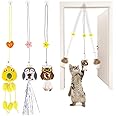 Havenfly Hanging Cat Toys for Indoor Cats with Catnip Balls, 3PCS Retractable Cat Exercise Toy Rope,Hanging Door Bouncing Cat Toy (3pcs)