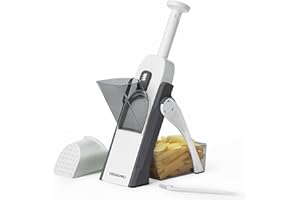 VEGGURU Cortador de Verduras con Espesor Ajustable - Cortafiambres Seguro para la Cocina, Cortador Multifuncional de Patatas Fritas Cortador de Cebolla Cortador de Verduras Cortador en Dados
