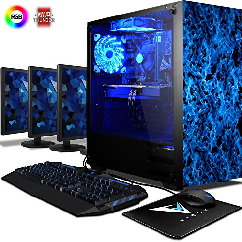 VIBOX Killstreak RSR780-297 Gaming PC Ordenador de sobremesa con Cup n de juego 3x Triple 22 HD Monitor 4 1GHz Ryzen 8-Core Radeon RX 580 Tarjeta Grafica 8GB DDR4 RAM 240GB SSD 2TB HDD Sin OS VIBOX Killstreak RSR780-297 Gaming PC Ordenador de sobremesa con Cup n de juego 3x Triple 22 HD Monitor 4 1GHz Ryzen 8-Core Radeon RX 580 Tarjeta Grafica 8GB DDR4 RAM 240GB SSD 2TB HDD Sin OS
