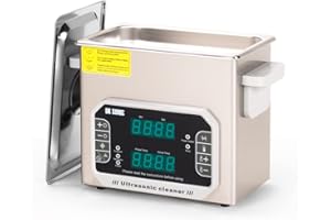 Detergente ad ultrasuoni professionale DK SONIC - Detergente sonico da 3 litri con riscaldatore e cestello piccole parti metalliche, circuiti stampati, strumenti di laboratorio, ecc.