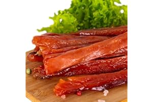 ‎ZARENHOFF Kalt Geräuchertes Filet Jerky vom Buckellachs, Gorbuscha aus Kamtschatka, in Streifengeschnitten, 150 g Wildfang, Gesalzen und Kaltgeräuchert, Vakuumverpackt