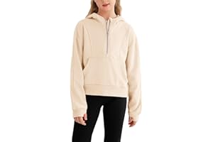 URMAGIC Mädchen Half Zip up Hoodie Mädchen Pullover Mit Reissverschluss Einfarbiges langärmeliges Sweatshirt Daumenloch Mädchen Sweatshirts Hoodie Crop Pullover für Mädchen