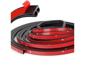 Ewolee Juntas Puerta Coche, 16 Metros Burlete Puertas de Coche Adhesiva, Tiras de Sellado de Goma en Forma de B para Puerta Ventana de Coche Insonorización