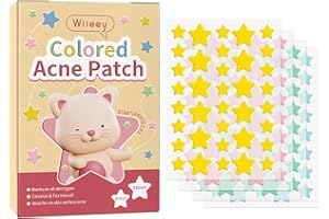 LARFRAECY 144 Parches Parches Acne, Pimple Patches Parches Granos En Forma De Corazón Y Estrella, Parches Hidrocoloides Para Granos En La Cara, Aceite Del árbol Del Té + Extracto De Caléndulas, 9MM y 14MM (A)