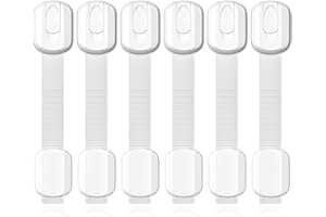 Alfresco Bloc Porte bebe, Securite Placard Enfant, Lot de 6 Bloque Porte Bébé, Sécurite Fenetre Enfant, Entrebailleur Fenetre. Aucun Perçage Requis, Convient aux Portes, Armoires, Tiroirs, etc.