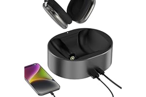 ROUNKIN Headphone Charging Stand for AirPods Max,Support Sleep Mode,Magnetic Stand,Protable Desktop Headset Holder,Headset Stand, Charging Base for Headphones,Designed for AirPods Max 2/1(Black)