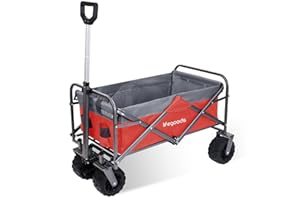 LifeGoods Chariot à roulettes - Chariot Pliable - Chariot de Transport - Chariot de Jardin 4 Roues - Chariot Pliable a Roulette - Chariot de Plage jusqu'à 80KG - 94L - 98x45cm