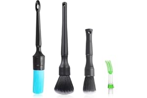 XTDMJ Pinceau Detailing Auto, 4pcs Pinceau Nettoyage Voiture pour Voiture Moto Roues de Nettoyage Automobile, Tableau de Bord, Intérieur, Extérieur, Bouches d'Aération