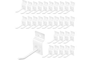 Yauhar 60Pcs 2 Inches Slatwall Hooks Assortment Set, Heavy Duty Metal Panel Display Slat Wall Hooks, Pegboard Gridwall Display Hangers for Garage Shop Retail Exhibition Organization (White)