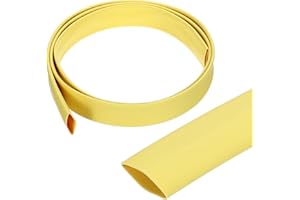 sourcing map 12.7mm Heat Shrink Tubing Waterproof, 3:1 Dual Wall Marine Adhesive Lined Industrial Heat Shrink Tube Wiring Wrap 3ft 1/2 Inch, Yellow-1m