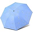 House of Quirk 3-Fold Travel Umbrella - Auto Open/Close Ultra Light and Small Mini Umbrella with Carrying Pouch