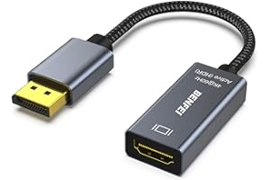BENFEI Aktywny adapter DisplayPort na HDMI 4K przy 60 Hz, kompatybilny z komputerem, laptopami, komputerami stacjonarnymi, tabletami lub stacjami dokującymi DisplayPort, obsługa Eyefinity do gier na