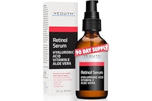 YEOUTH Serum Retinol para la Cara con Acido Hialuronico, Serum Antienvejecimiento, Suero Hidratante Retinol para arrugas, Retinol Piel Sensible y Otros Tipos de Piel 60ml