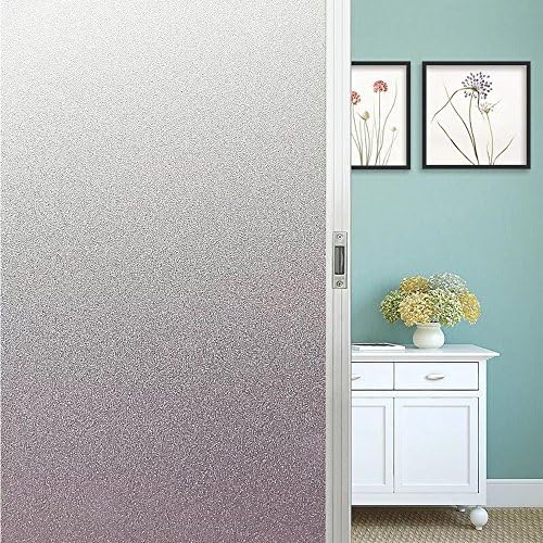 ANNIMOS Frosted Window Film Privacy No Adhesive Static Cling Anti UV for Office Home Bathroom (90x200cm)