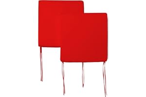 PARAMAISON Cuscino per Sedie da Cucina Generico, Set da 2 Cuscini, Antigraffio, con Laccetti, Interni od Esterni |Compatibile con Sedia Applaro| 35x35x5 cm| Rosso