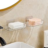 Leawall Transparent Soap Holder for Bathroom – Self-Adhesive Wall-Mounted Soap Case, Durable Bathroom Organizer – No Drill So