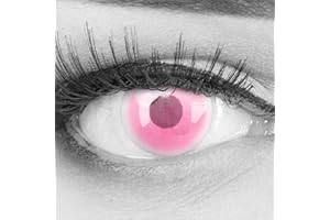 Meralens Lenti a Contatto Colorate Sharingan rosse Demon Nezuko - con porta lenti a contatto - ideali per Manga Anime Cosplay Halloween – Durata 1 Anno 1 Coppia (2 pezzi) senza correzione