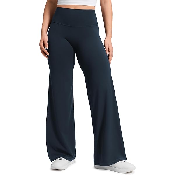 CRZ YOGA Dames Butterluxe High Waist Flare Pants 29- Wijde pijpen Bootcut Yogabroek met Zak Lounge Rijpe Pruim M