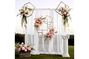 EUBSWA Tessuto drappeggiato per arco nuziale, 3m x 160cm tulle bianco, Tenda Decorazioni Cerimonie Drappeggio Arco Decorazione