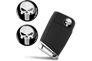 SkinoEu® 2 x Ø14mm Schädel Emblem Aufkleber Stickers Für Fernbedienung Auto Moto Logo Key Badge Tuning KS 161