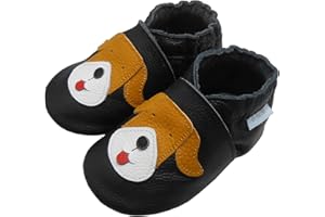 Basrakids Chaussons Bébé Fille Garcon Chaussures Bébé Chausson Cuir Souple Bebe-Antidérapants Chaussures Premiers pas Bébé Garçon