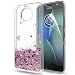 Produktbild Handyhülle Lenovo Moto G5S Plus Hülle ,LeYi Neu Original Motorola Moto G5S plus Hülle Cover Glitzer Durchsichtig Transparent,Süße Mädchen Flüssig Bewegende Treibsand Transparent Durchsichtig Silikon TPU Bumper Hard Handyhüllen G5S Plus Smartphone Case Cover schutzhülle mit HD- Schutzfolie für Motorola Moto G5S Plus Cover Handy Hüllen Handycover Rot Rosa Rosegold
