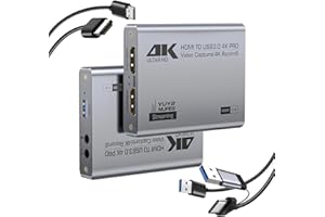 GKEAPZA Scheda di acquisizione video 4K HDMI, scheda di acquisizione audio, scheda di acquisizione USB 3.0 4K HDMI Loop-Out, 1080P 60FPS/2K 30FPS Video Game Capture per streaming, funziona per