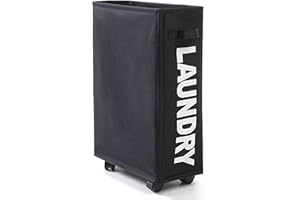 Arsey Cestello sottile pieghevole su ruote, raccoglitore di elettori su tessuto Oxford, con manico, 20 x 39 x 59 cm