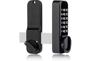 CODACE Serrure de porte 100 % mécanique en acier inoxydable avec pavés numériques, serrure de porte d'entrée sans clé, serrure à pêne dormant avec poignée, ensemble de serrures de porte d'entrée à