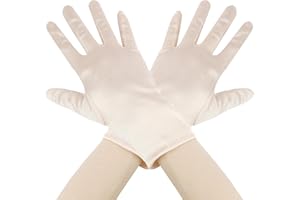 LEISLAM Satin Gloves,Guantes Para Mujer,Guantes De Satén Elegantes,Guantes Mujer Vintage,Guante De Fiesta De Noche Vintage,Guantes De Disfraz,Guantes Halloween,Años 20 Fiesta Disfraces,Guantes Halloween Mujer