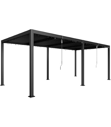 Pergola Aluminium Blumfeldt 3x6m - Toit Polyester Hydrofuge | Tonnelle Jardin Avec Côtés