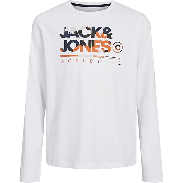 JACK & JONES Herren Jorfrederiksberg T-Shirt - Langarm Box Script
