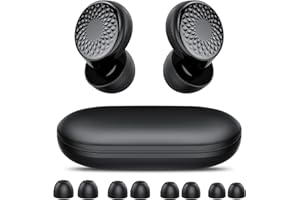 IKG Tapones Oidos Ruido Dormir,45 dB,suaves y reutilizables,protección auditiva con 8 auriculares en 4 tamaños (XS/S/M/L),y bolsa de transporte,para dormir,conciertos,trabajo,estudio,viajes,negro