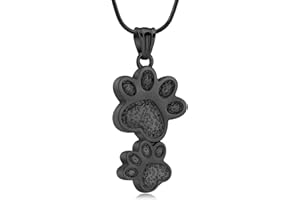 QGJNSGC Urna Collar para Cenizas Perro Mascota Ceniza Collar Paw Memorial Ceniza Souvenir Cremación Joyería Regalo para los Amantes del Perro y el Gato Femenino