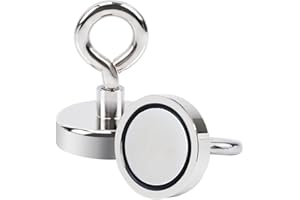 OCEUMAOA Strong Neodymium Magnets Fishing Pulling Force Heavy Duty Extra Strong Magnets 48mm Industrial Magnet for Retrieving in River and Salvage 2Pack